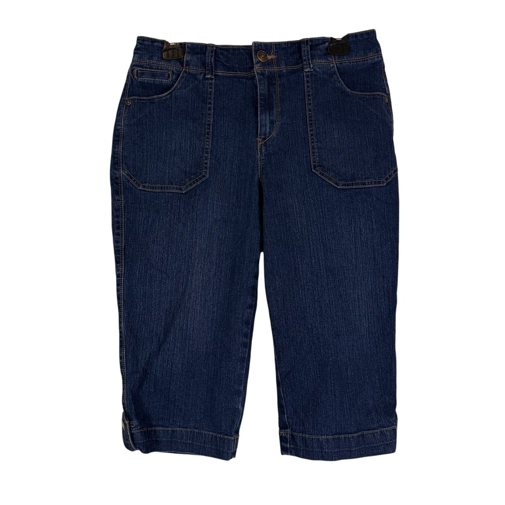 Gloria Vanderbilt Skimmer Shorts Womens 6 Blue Denim Slimming 9 Inseam Stretch